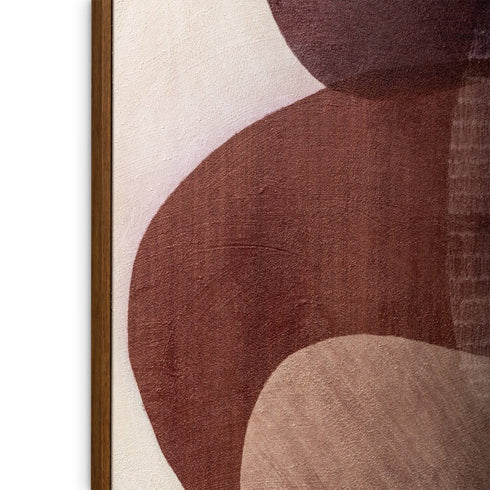 Earthen Strata I Hand Painted Dark Brown Floater Frame Wall Art