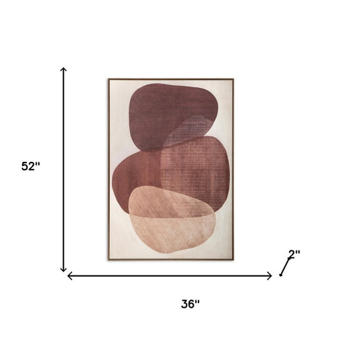 Earthen Strata I Hand Painted Dark Brown Floater Frame Wall Art