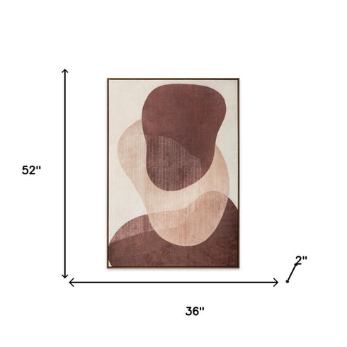 Earthen Strata II Hand Painted Dark Brown Floater Frame Wall Art