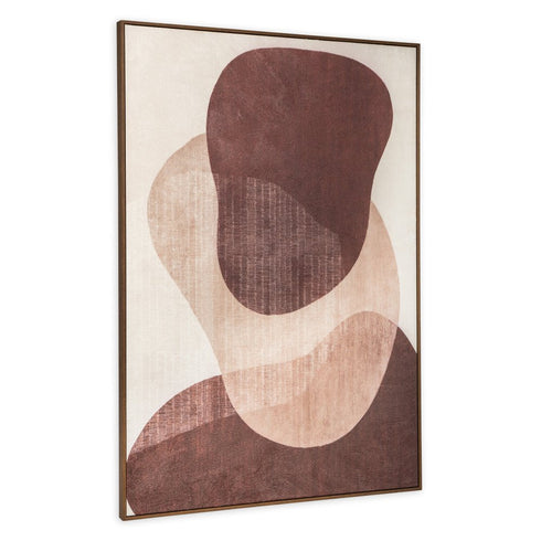 Earthen Strata II Hand Painted Dark Brown Floater Frame Wall Art