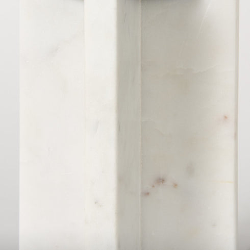 8" White Marble Tabletop Candle Holder