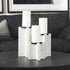 8" White Marble Tabletop Candle Holder