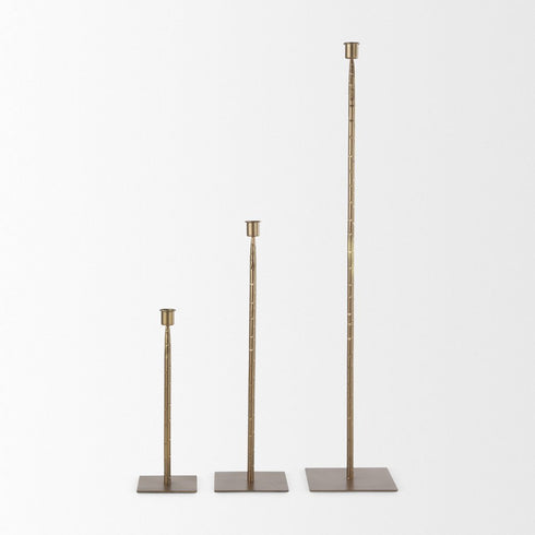 12" Gold Metal Floor Taper Candlestick