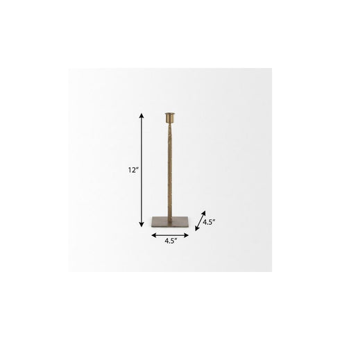 12" Gold Metal Floor Taper Candlestick