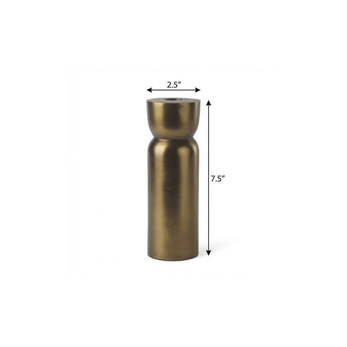 8" Gold Metal Tabletop Taper Candlestick