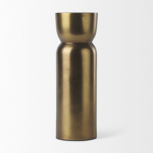 8" Gold Metal Tabletop Taper Candlestick