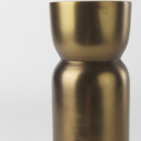 8" Gold Metal Tabletop Taper Candlestick