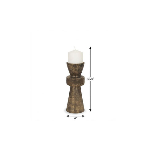 10" Antiqued Gold Metal Tabletop Votive Candle Holder