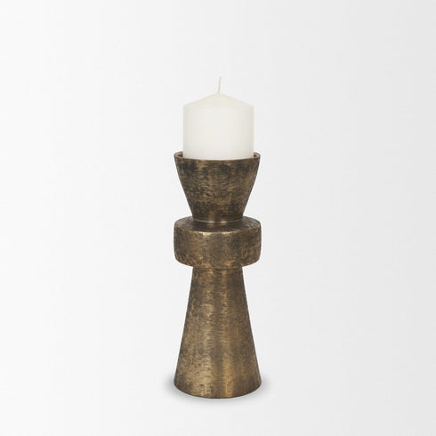10" Antiqued Gold Metal Tabletop Votive Candle Holder