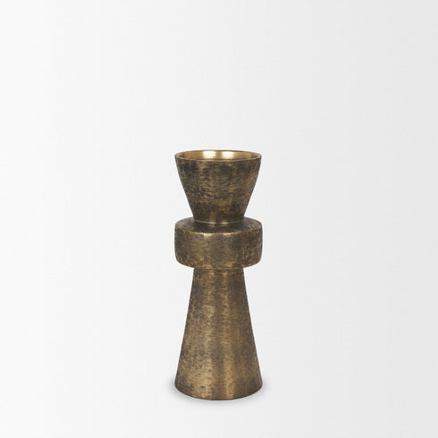 10" Antiqued Gold Metal Tabletop Votive Candle Holder