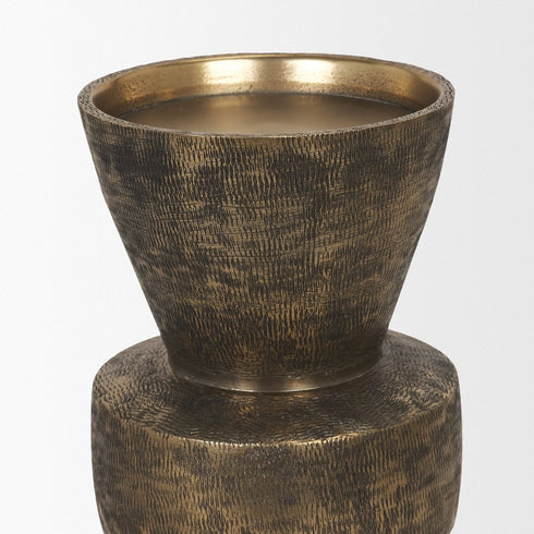 10" Antiqued Gold Metal Tabletop Votive Candle Holder