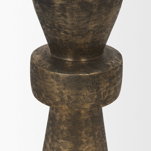 10" Antiqued Gold Metal Tabletop Votive Candle Holder