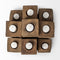 8" Brown Solid Wood Tabletop Candelabra Candle Holder