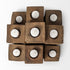 8" Brown Solid Wood Tabletop Candelabra Candle Holder