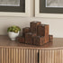 8" Brown Solid Wood Tabletop Candelabra Candle Holder