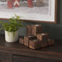 8" Brown Solid Wood Tabletop Candelabra Candle Holder