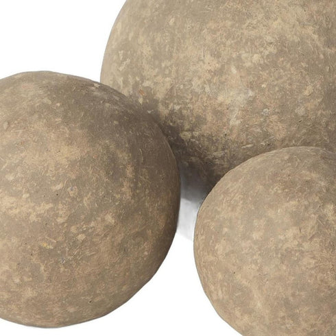 6" Gray Paper Sphere Tabletop Sculpture