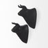 Set of Two Black Metal Bull Decorative Wall Sculpture