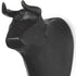 Set of Two Black Metal Bull Decorative Wall Sculpture