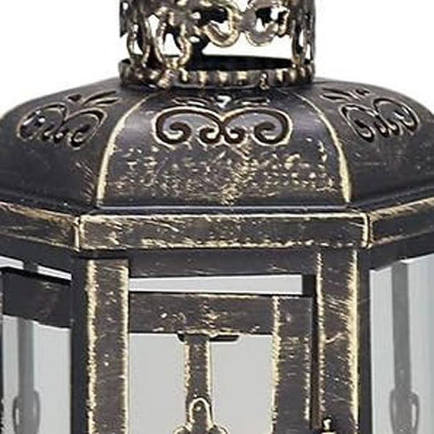 10" Black Glass Floor Candelabra Candle Holder