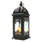15" Black Glass Floor Candelabra Candle Holder