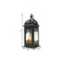 15" Black Glass Floor Candelabra Candle Holder