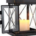 Set of Two Black Glass Floor Candelabra Candle Holders