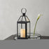 16" Black Glass Floor Candelabra Candle Holder