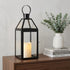 16" Black Glass Floor Candelabra Candle Holder