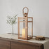 12" Gold Glass Floor Candelabra Candle Holder