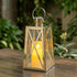 12" Gold Glass Floor Candelabra Candle Holder