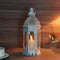 23" White Glass Floor Candelabra Candle Holder