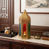 12" Gold Glass Floor Candelabra Candle Holder