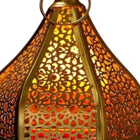 12" Gold Glass Floor Candelabra Candle Holder