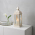 19" White Glass Floor Candelabra Candle Holder