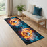 6' Black Red And Orange Abstract Area Rug
