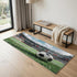 6' Green White And Black Abstract Area Rug