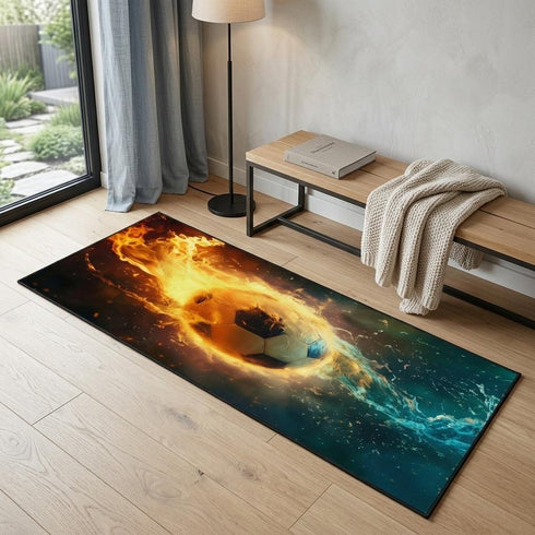 6' Blue Red And Black Abstract Area Rug