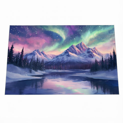 5' X 8' Blue Purple And Green Abstract Area Rug