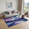 5' X 8' Blue Purple And Green Abstract Area Rug