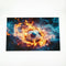 6' X 9' Black Red And Orange Abstract Area Rug