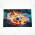6' X 9' Black Red And Orange Abstract Area Rug