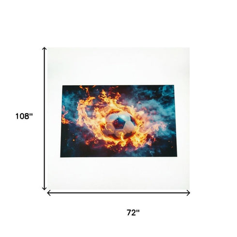 6' X 9' Black Red And Orange Abstract Area Rug