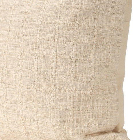 22" Ivory Cotton Blend Throw Pillow Cover