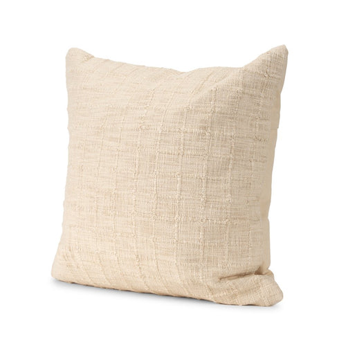 22" Ivory Cotton Blend Throw Pillow Cover