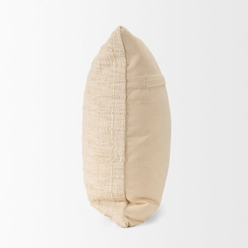22" Ivory Cotton Blend Throw Pillow Cover