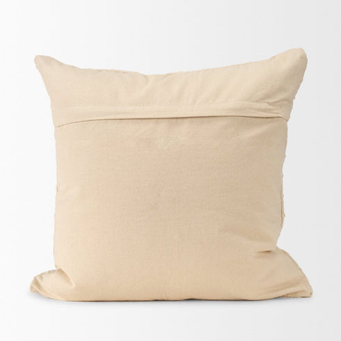 22" Ivory Cotton Blend Throw Pillow Cover