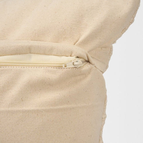 22" Ivory Cotton Blend Throw Pillow Cover