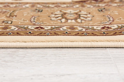 8' X 8' Cream And Beige Abstract Round Rug