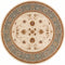 8' X 8' Cream And Blue Abstract Round Rug
